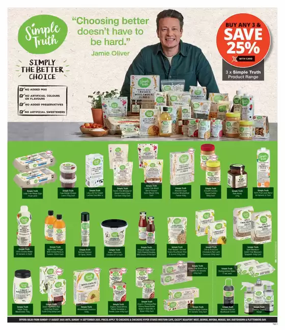 Checkers catalogue in Worcester | Checkers Simple Truth Promotion 17 August | 2025-08-18T00:00:00.000Z - 2025-09-14T00:00:00.000Z