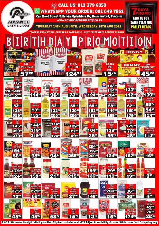 Current bargains and offers