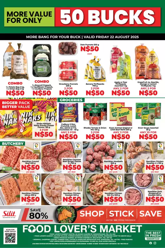 Food Lover's Market catalogue in Germiston | Namibia 50 Buck Friday – 22 August 2025 | 2025-08-21T00:00:00.000Z - 2025-08-22T00:00:00.000Z