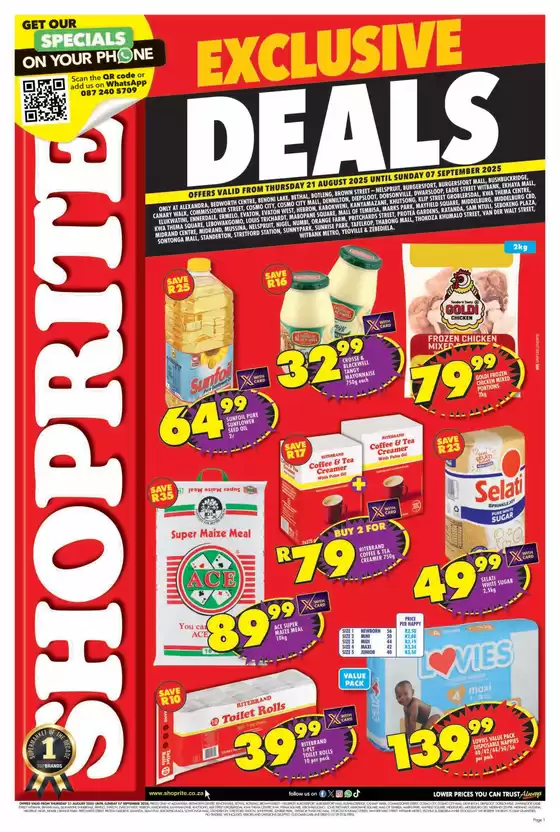 Shoprite catalogue in Johannesburg | Shoprite weekly specials | 2025-08-22T00:00:00.000Z - 2025-09-07T00:00:00.000Z