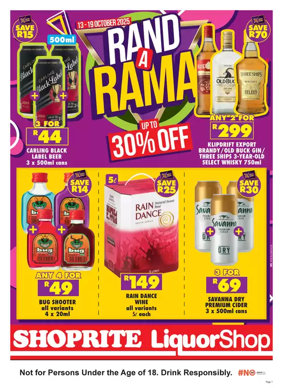 Shoprite LiquorShop Rand A Rama 13 October - 19 October
