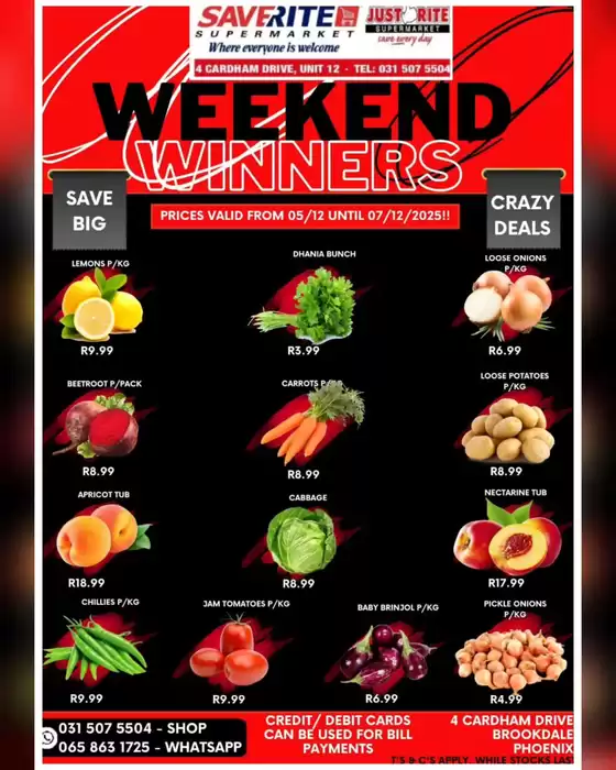 Saverite catalogue in Vanderbijlpark | Weekend Winners | 2025-12-05T00:00:00.000Z - 2025-12-07T00:00:00.000Z