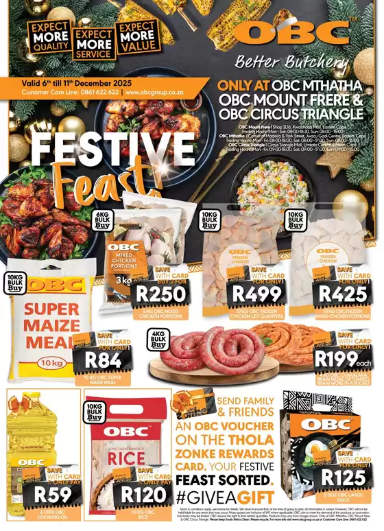 OBC Meat & Chicken catalogue in Ba-Phalaborwa | Top deals and discounts | 2025-12-06T00:00:00.000Z - 2025-12-11T00:00:00.000Z