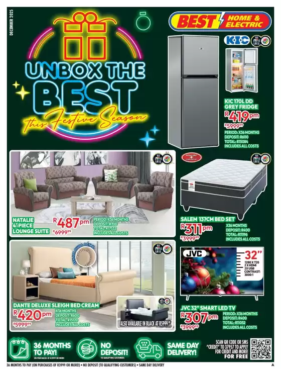 Best Home & Electric catalogue in Krugersdorp | Leaflet Best Home & Electric | 2025-12-01T00:00:00.000Z - 2025-12-31T00:00:00.000Z