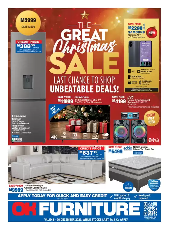 OK Furniture catalogue in Brackenfell | Current deals and offers | 2025-12-08T00:00:00.000Z - 2025-12-26T00:00:00.000Z