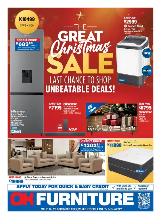 OK Furniture catalogue in Brackenfell | Current special promotions | 2025-12-08T00:00:00.000Z - 2025-12-26T00:00:00.000Z