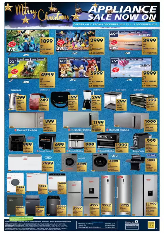 President Hyper catalogue in Patensie | Appliance Sale | 2025-12-09T00:00:00.000Z - 2025-12-15T00:00:00.000Z