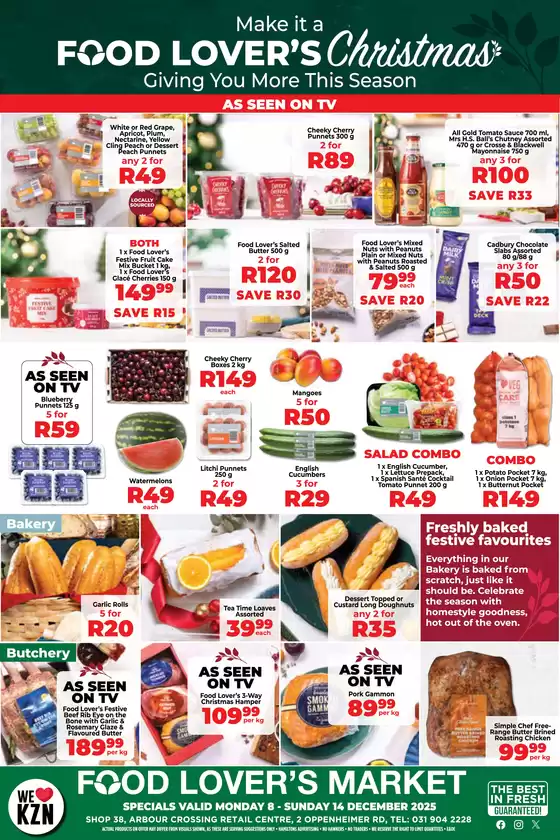 Food Lover's Market catalogue in Patensie | Arbour Crossing - 8 - 14 December 2025 | 2025-12-07T00:00:00.000Z - 2025-12-14T00:00:00.000Z