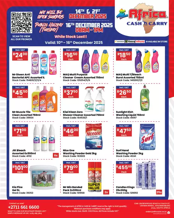Africa Cash & Carry catalogue in Kamatsamo | Wednesday Promo | 2025-12-10T00:00:00.000Z - 2025-12-16T00:00:00.000Z