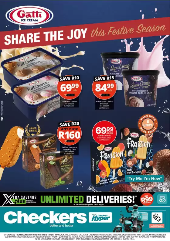 Checkers catalogue in Kenton-on-Sea | Checkers Gatti Ice Cream Promotion 10 December | 2025-12-09T00:00:00.000Z - 2026-01-11T00:00:00.000Z