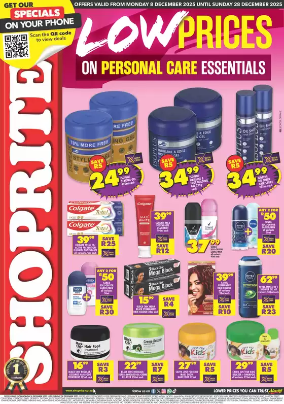 Shoprite catalogue in Sedgefield | Shoprite Personal Care Essentials Eastern Cape - 08 to 28 December | 2025-12-08T00:00:00.000Z - 2025-12-28T00:00:00.000Z