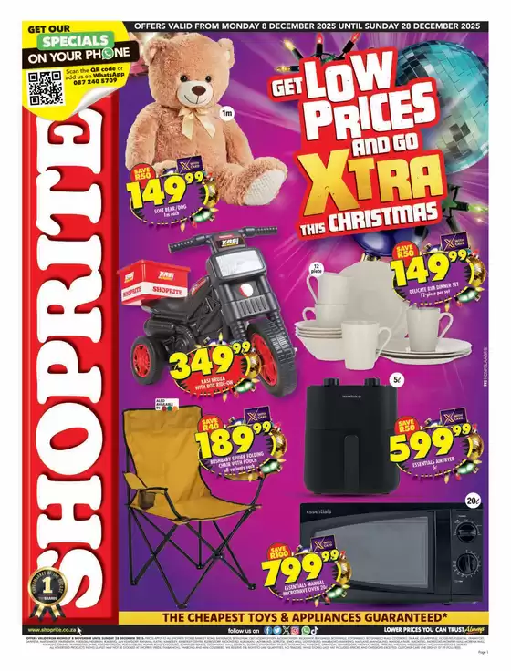 Shoprite catalogue in Klerksdorp | Exclusive deals for our customers | 2025-12-08T00:00:00.000Z - 2025-12-28T00:00:00.000Z
