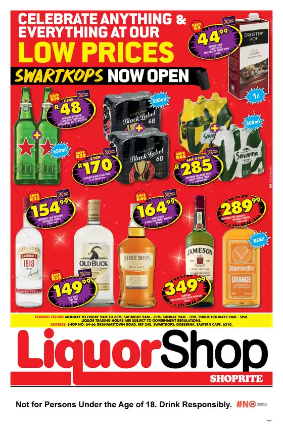 Shoprite LiquorShop catalogue in Mmabatho | Shoprite LiquorShop Savings Swatskops 15 December - 28 December | 2025-12-15T00:00:00.000Z - 2025-12-28T00:00:00.000Z