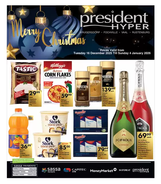 President Hyper catalogue in Wolmaransstad | Christmas Sale | 2025-12-16T00:00:00.000Z - 2026-01-04T00:00:00.000Z