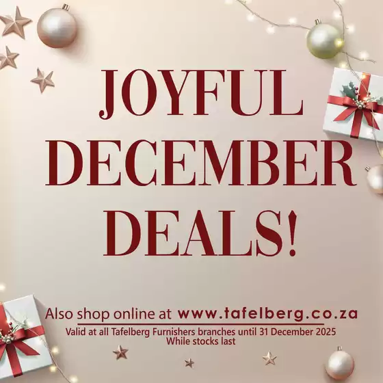 Tafelberg Furnishers catalogue in Hammanskraal | Joyful December Deals! | 2025-12-18T00:00:00.000Z - 2025-12-31T00:00:00.000Z
