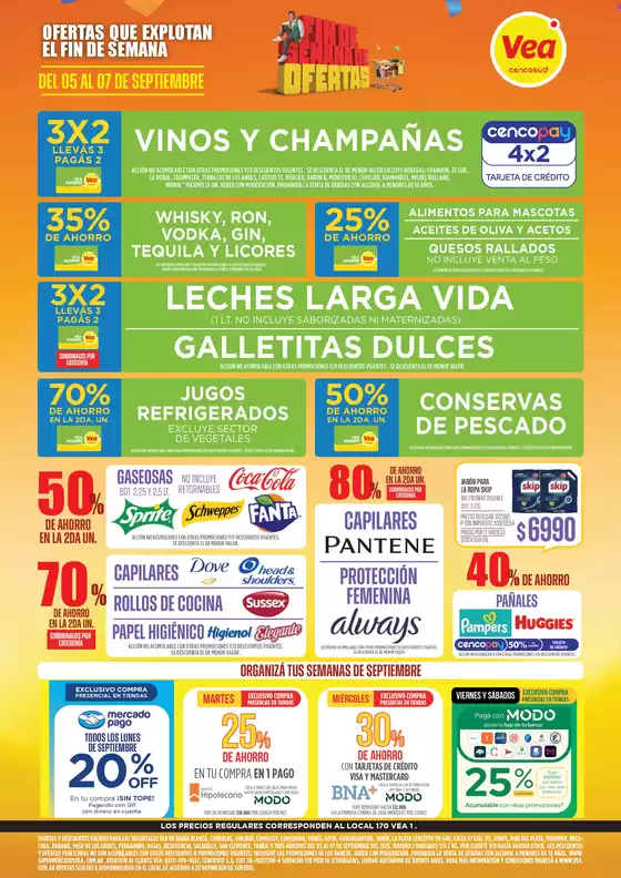 Catálogo Supermercados Vea en Morón | Oferta fin de semana | 2025-09-05T00:00:00.000Z - 2025-09-07T00:00:00.000Z