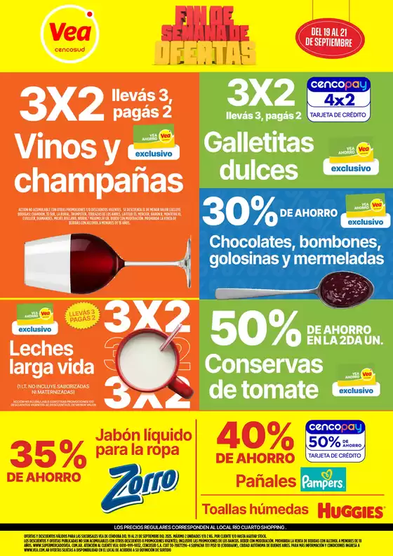 Catálogo Supermercados Vea en Neuquén | Oferta fin de semana | Córdoba | 2025-09-19T00:00:00.000Z - 2025-09-21T00:00:00.000Z