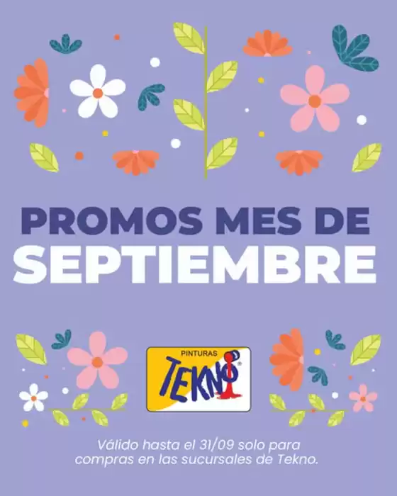 Catálogo Pinturas Tekno | Promos mes de septiembre | 2025-09-18T00:00:00.000Z - 2025-09-30T00:00:00.000Z
