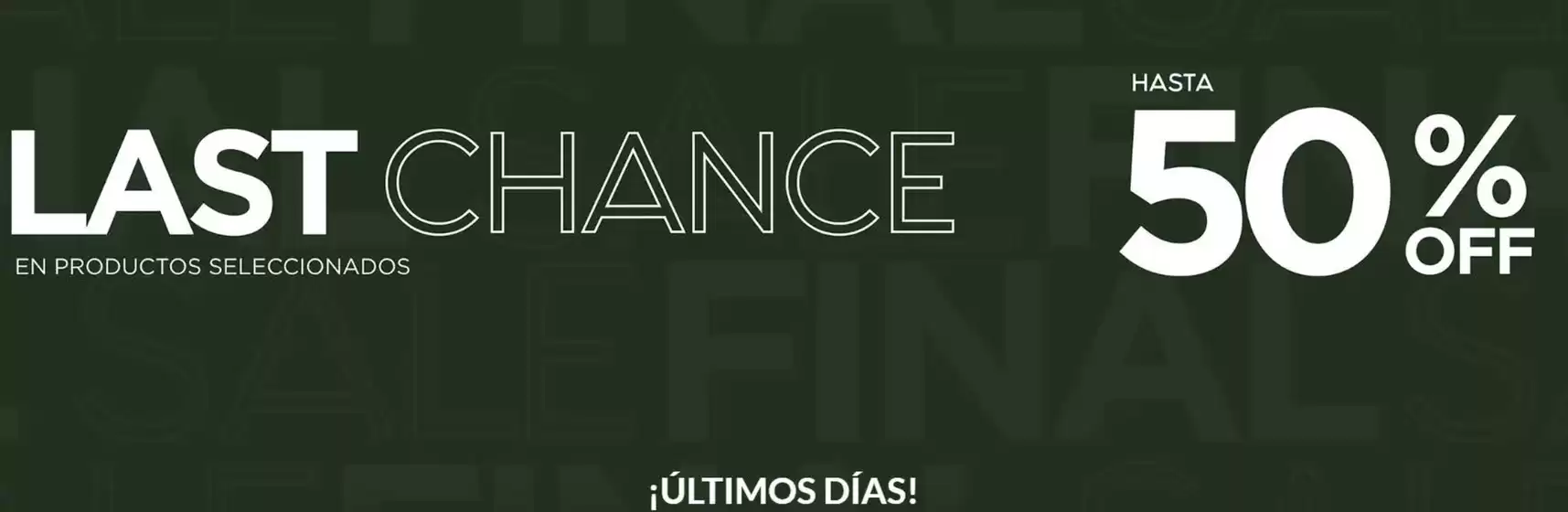 Last Chance 50% off