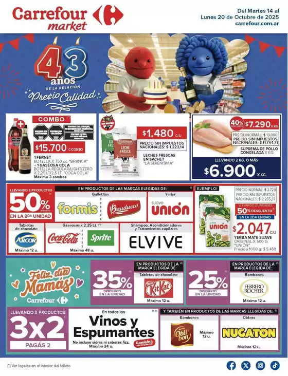 Catálogo Carrefour Market en Lomas de Zamora | Carrefour Market 14 Octubre | 2025-10-14T00:00:00.000Z - 2025-10-21T00:00:00.000Z