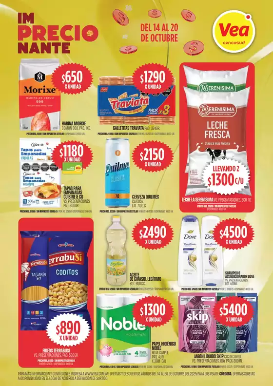 Catálogo Supermercados Vea | Oferta imPRECIOnante Córdoba | 2025-10-14T00:00:00.000Z - 2025-10-20T00:00:00.000Z