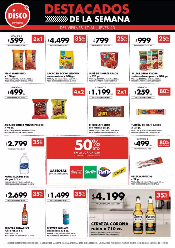 Catálogo Disco en Huillapima | Destacados - Ofertas I Nacional  | 2025-10-17T00:00:00.000Z - 2025-10-23T00:00:00.000Z