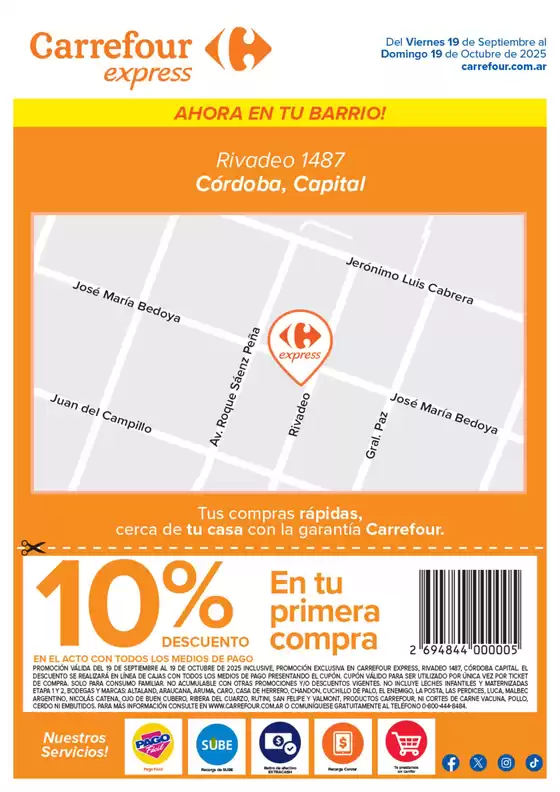 Catálogo Carrefour Express en Añelo | Express | Rivadeo 1487 Córdoba, Capital | 2025-09-19T00:00:00.000Z - 2025-10-19T00:00:00.000Z