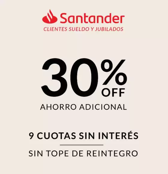 Santander! 30% off
