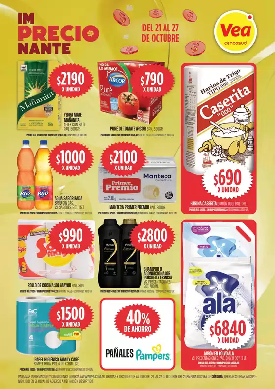 Catálogo Supermercados Vea | Oferta imPRECIOnante Córdoba | 2025-10-21T00:00:00.000Z - 2025-10-27T00:00:00.000Z