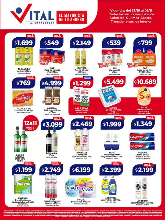 Catálogo Supermayorista Vital | Ofertas principales para todos los cazadores de gangas | 2025-10-27T00:00:00.000Z - 2025-11-10T00:00:00.000Z