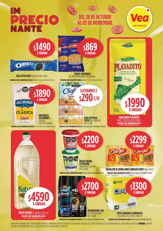 Catálogo Supermercados Vea en Esperanza | Oferta imPRECIOnante Córdoba | 2025-10-28T00:00:00.000Z - 2025-11-03T00:00:00.000Z