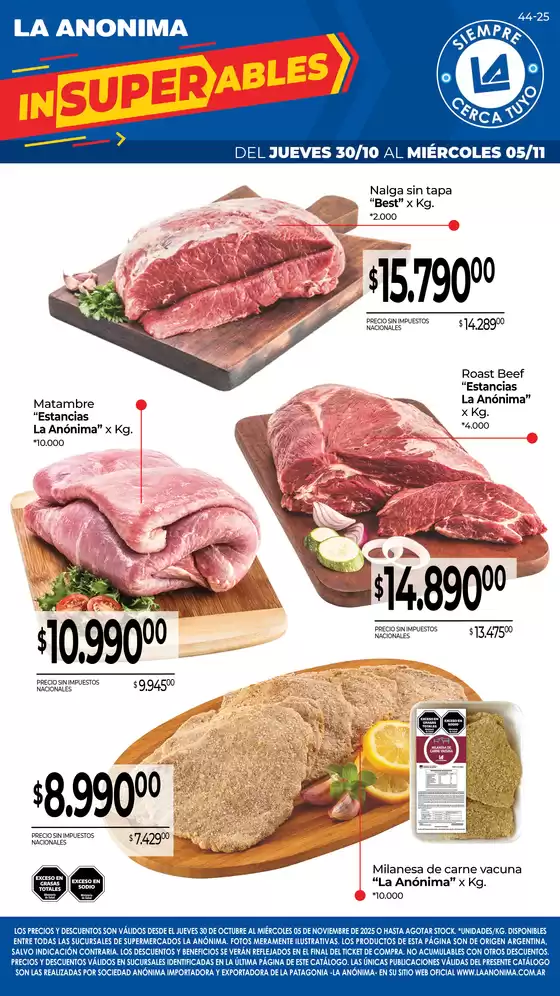 Carnes, frutas y verduras