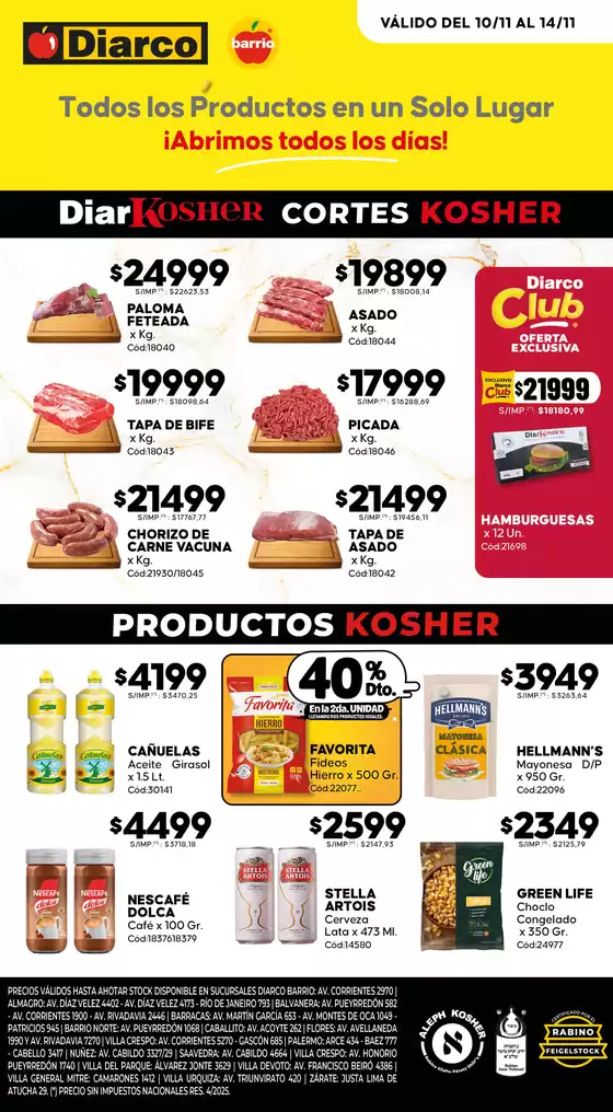 Catálogo Diarco | OFERTAS KOSHER | 2025-11-10T00:00:00.000Z - 2025-11-14T00:00:00.000Z