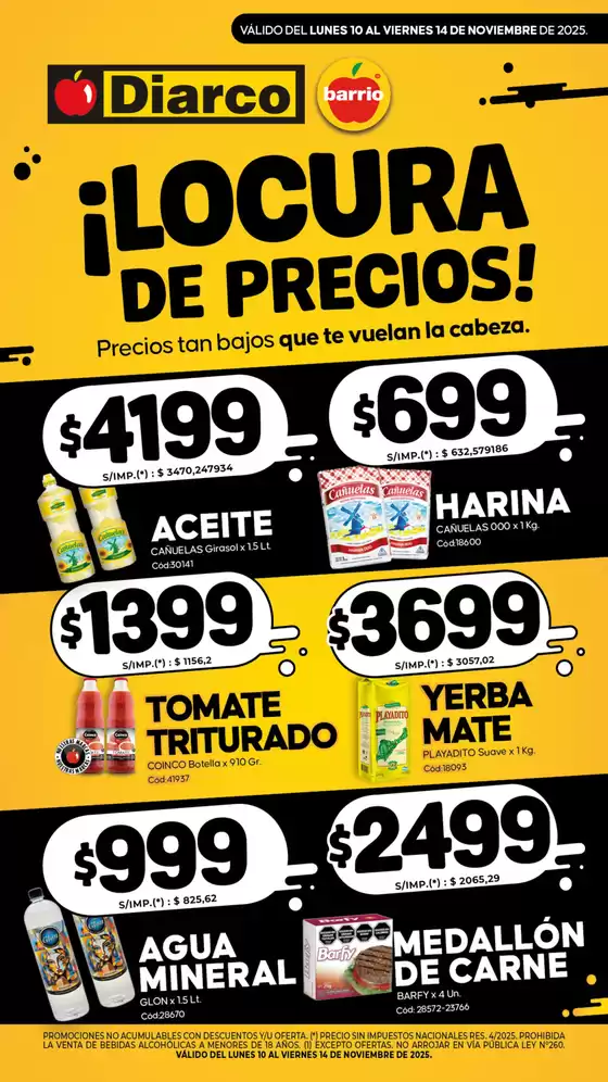 Catálogo Diarco | ESPECIAL LOCURA DE PRECIOS | 2025-11-10T00:00:00.000Z - 2025-11-14T00:00:00.000Z