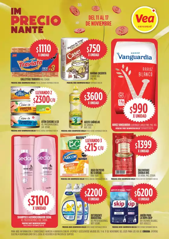 Catálogo Supermercados Vea | oferta imPRECIOnante Córdoba | 2025-11-11T00:00:00.000Z - 2025-11-17T00:00:00.000Z