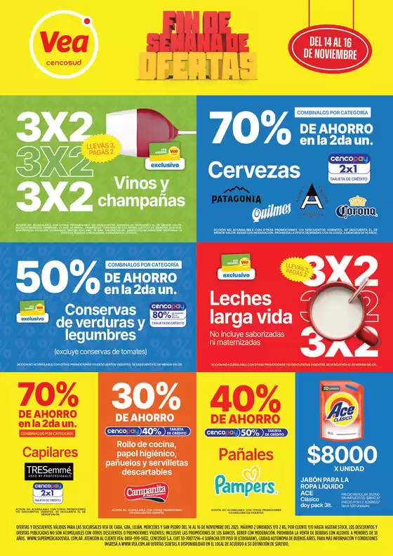 Catálogo Supermercados Vea | Oferta fin de semana | 2025-11-14T00:00:00.000Z - 2025-11-16T00:00:00.000Z