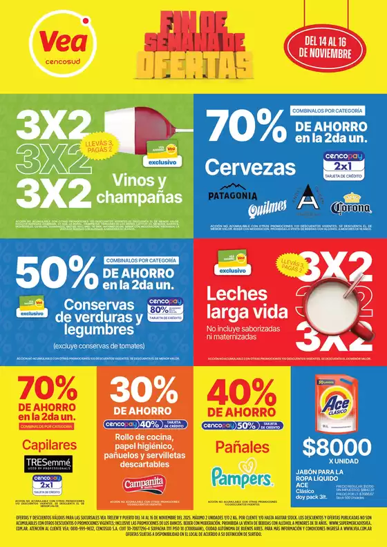 Catálogo Supermercados Vea en Neuquén | Ofertas fin de semana Chubut | 2025-11-14T00:00:00.000Z - 2025-11-16T00:00:00.000Z