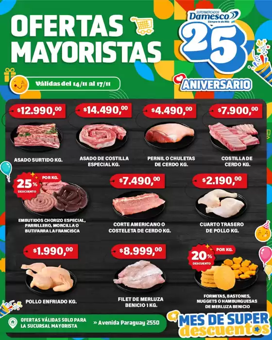 Catálogo Supermercados Damesco en Lomas de Zamora | Ofertas y promociones actuales | 2025-11-14T00:00:00.000Z - 2025-11-17T00:00:00.000Z