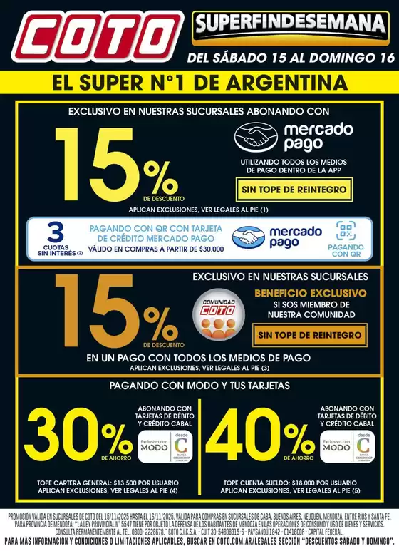 Catálogo Coto | Coto Afiche Descuento | 2025-11-15T00:00:00.000Z - 2025-11-16T00:00:00.000Z
