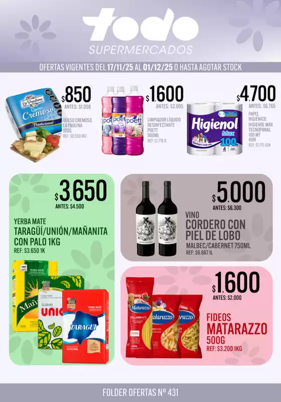 Catálogo Supermercados Todo en Martínez | INSERT 431 5MB | 2025-11-17T00:00:00.000Z - 2025-12-01T00:00:00.000Z