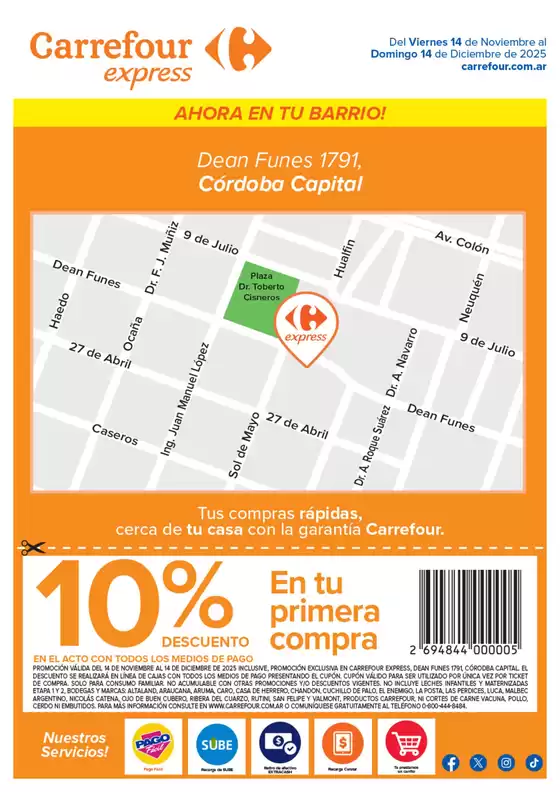 Catálogo Carrefour Express | Express | Dean Funes 1791, Córdoba Capital | 2025-11-14T00:00:00.000Z - 2025-12-14T00:00:00.000Z