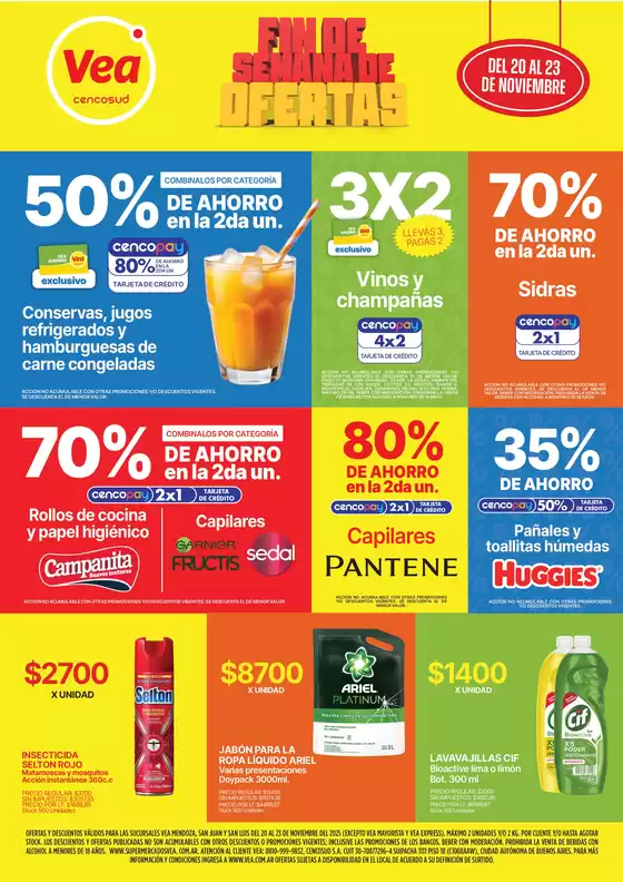 Catálogo Supermercados Vea | Oferta Fin de Semana Cuyo | 2025-11-20T00:00:00.000Z - 2025-11-23T00:00:00.000Z
