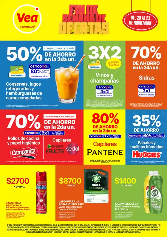 Catálogo Supermercados Vea | Ofertas fin de semana | Córdoba | 2025-11-20T00:00:00.000Z - 2025-11-23T00:00:00.000Z
