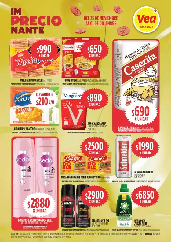 Catálogo Supermercados Vea | Oferta imPRECIOnante Córdoba | 2025-11-25T00:00:00.000Z - 2025-12-01T00:00:00.000Z