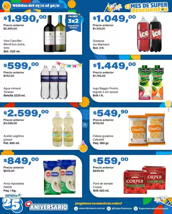 Catálogo Supermercados Damesco en San Martín | Ofertas principales para todos los clientes | 2025-11-27T00:00:00.000Z - 2025-11-30T00:00:00.000Z