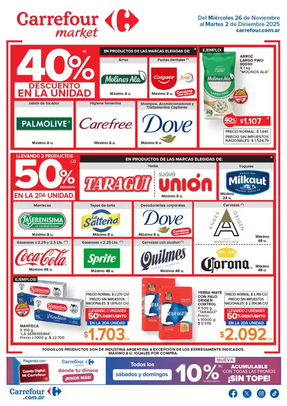 Catálogo Carrefour Market en San Martín | Market Paraná 26 Noviembre | 2025-11-26T00:00:00.000Z - 2025-12-03T00:00:00.000Z