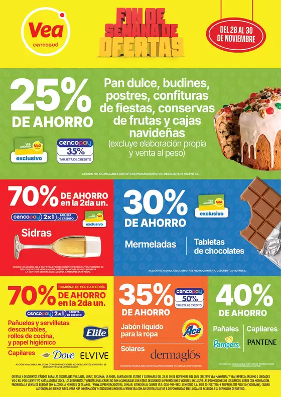 Catálogo Supermercados Vea | Oferta fin de Semana Cuyo | 2025-11-28T00:00:00.000Z - 2025-11-30T00:00:00.000Z