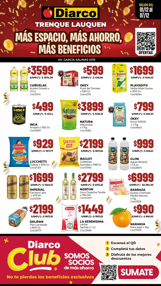 Catálogo Diarco en Quilmes | OFERTAS DE REAPERTURA | 2025-12-01T00:00:00.000Z - 2025-12-07T00:00:00.000Z