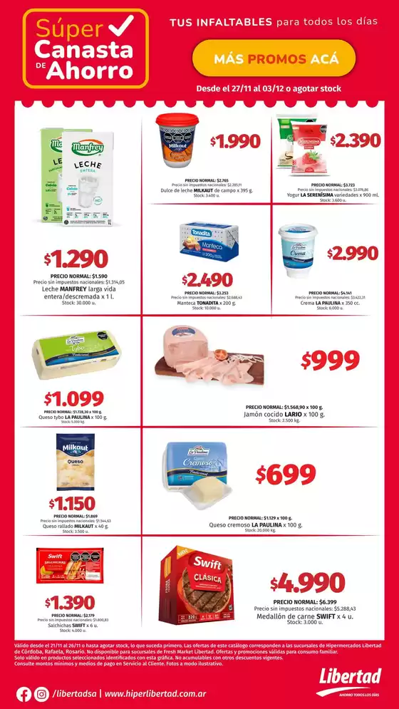 Catálogo Hiper Libertad en Mina Clavero | Descubre ofertas atractivas | 2025-11-21T00:00:00.000Z - 2025-12-03T00:00:00.000Z