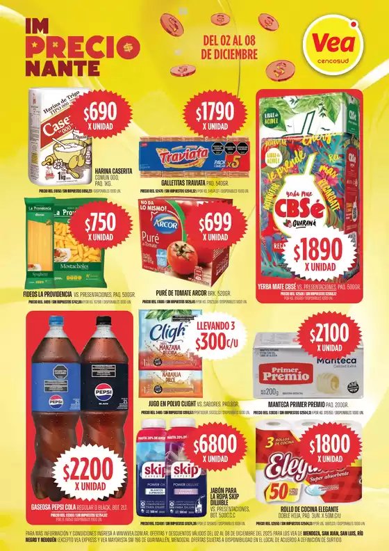Catálogo Supermercados Vea en Mina Clavero | Ofertas imPRECIOnante | Córdoba | 2025-12-02T00:00:00.000Z - 2025-12-08T00:00:00.000Z